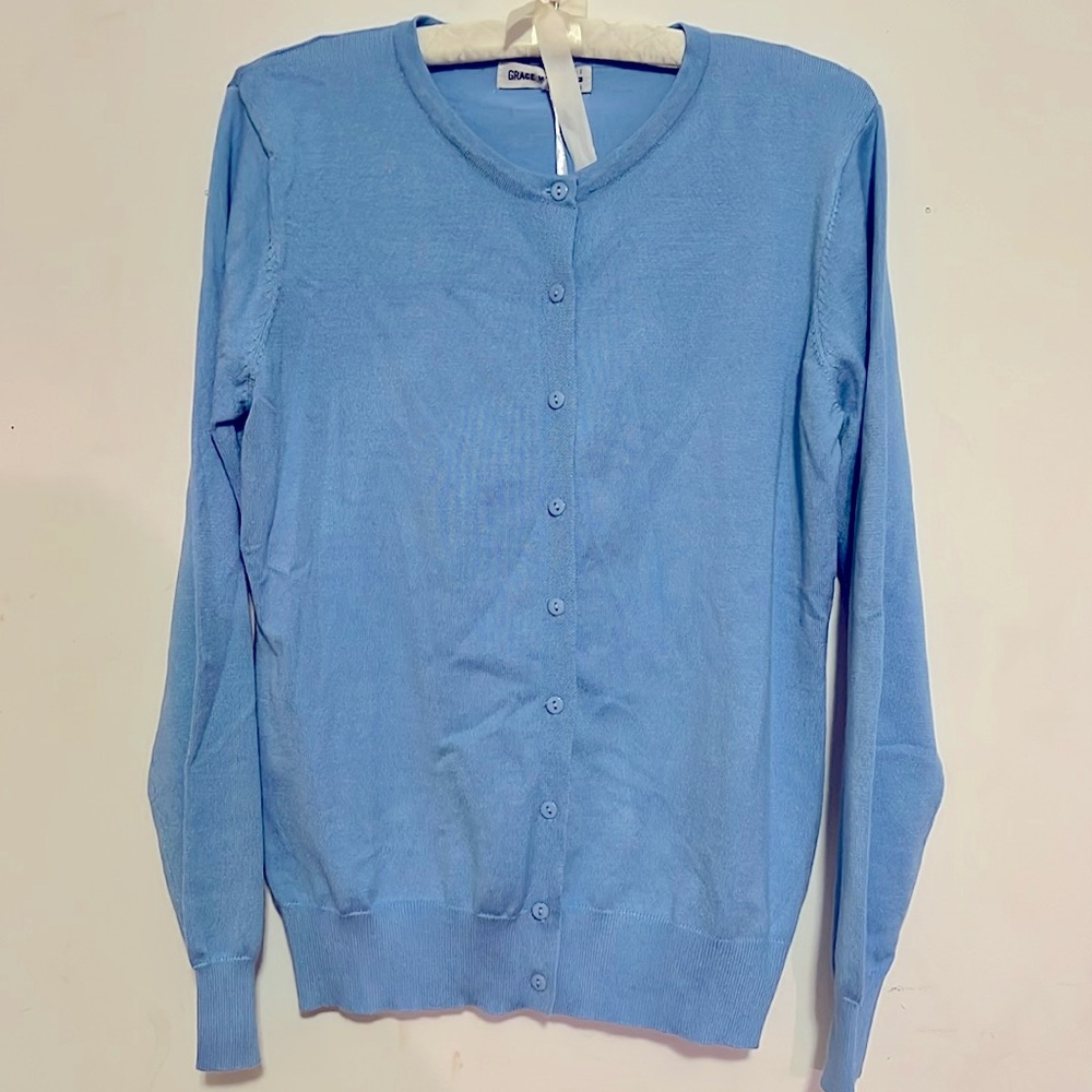 NWT!! Grace Karin Light blue cardigan!!